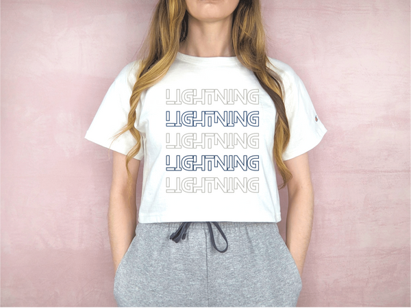 Tampa Bay Lightning Retro Repeat Champion Crop Tee
