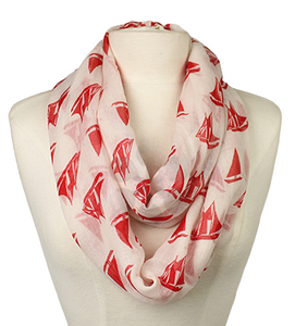 Pirate Ship Infinity Scarf - Red
