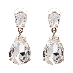 Poppy Pear Drop Dangles - Crystal