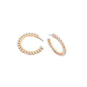 Gold Plated Perfect Pearl Hoops
